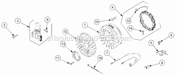 Engine Electrical Diagram and Parts List for GT2521-48 13A-278M710 Cub Cadet Lawn Tractor